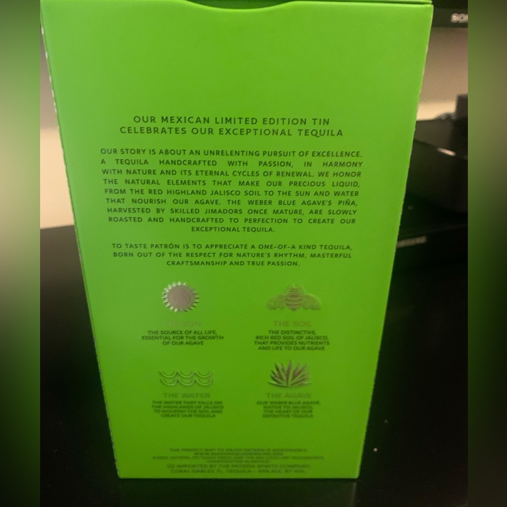 Patron Silver Tin Box and Empty Bottle - Picture 5 of 7